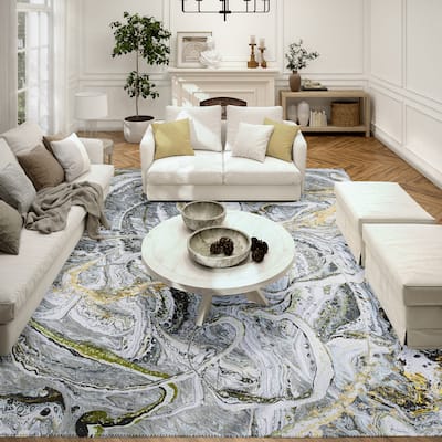 Indoor/ Outdoor Addison Karina Abstract Washable Area Rug