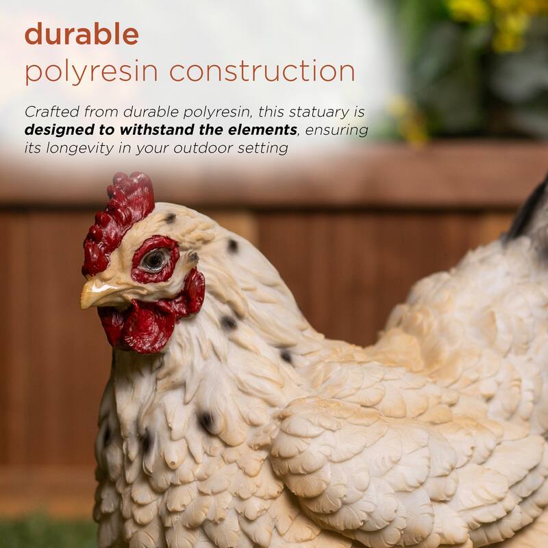 Magnesium Oxide Resting White Hen Statuary