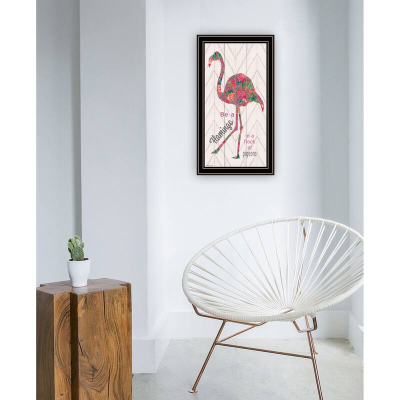 TrendyDecor4U "Be A Flamingo" Framed Print Wall Art