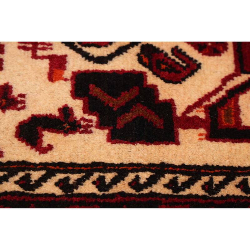ECARPETGALLERY Hand-knotted Teimani Ivory, Red Wool Rug - 3'1 x 6'2