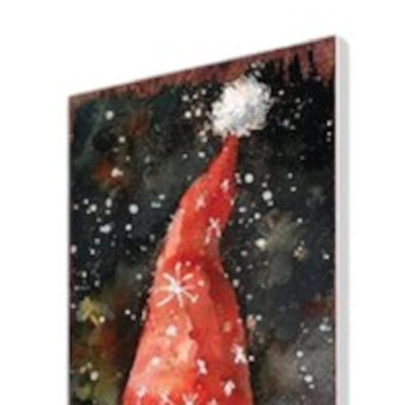 HomeRoots 42" Black Green Red And White Solid Wood Christmas Santa Garden Stake