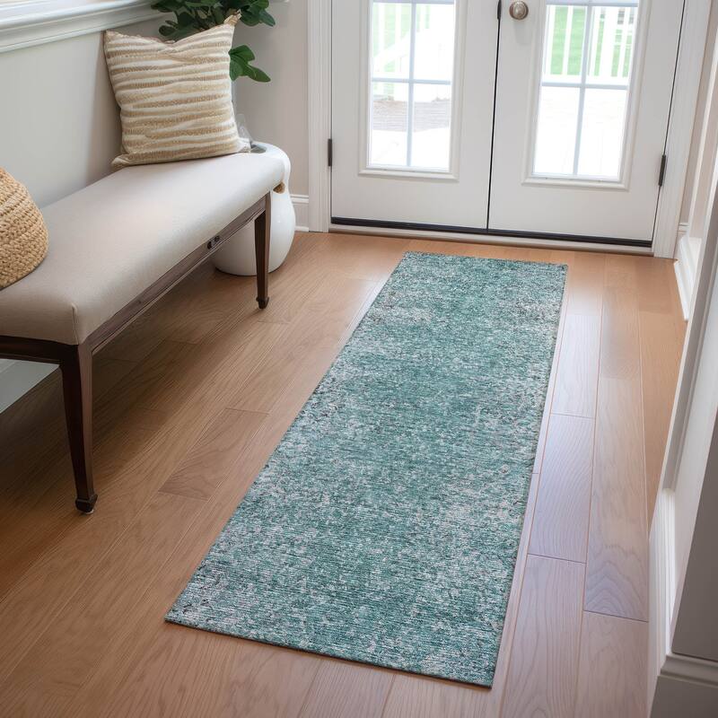Machine Washable Indoor/ Outdoor Chantille Solid Contemporary Rug