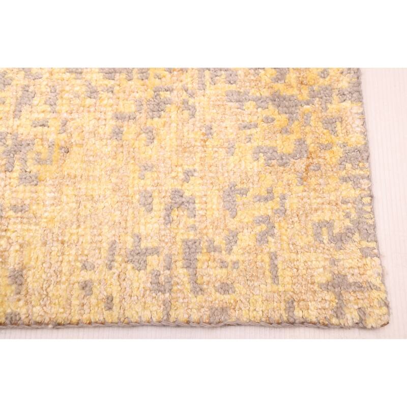 ECARPETGALLERY Hand-knotted Elysian Light Gold Silk, Wool Rug - 6'7 x 9'11