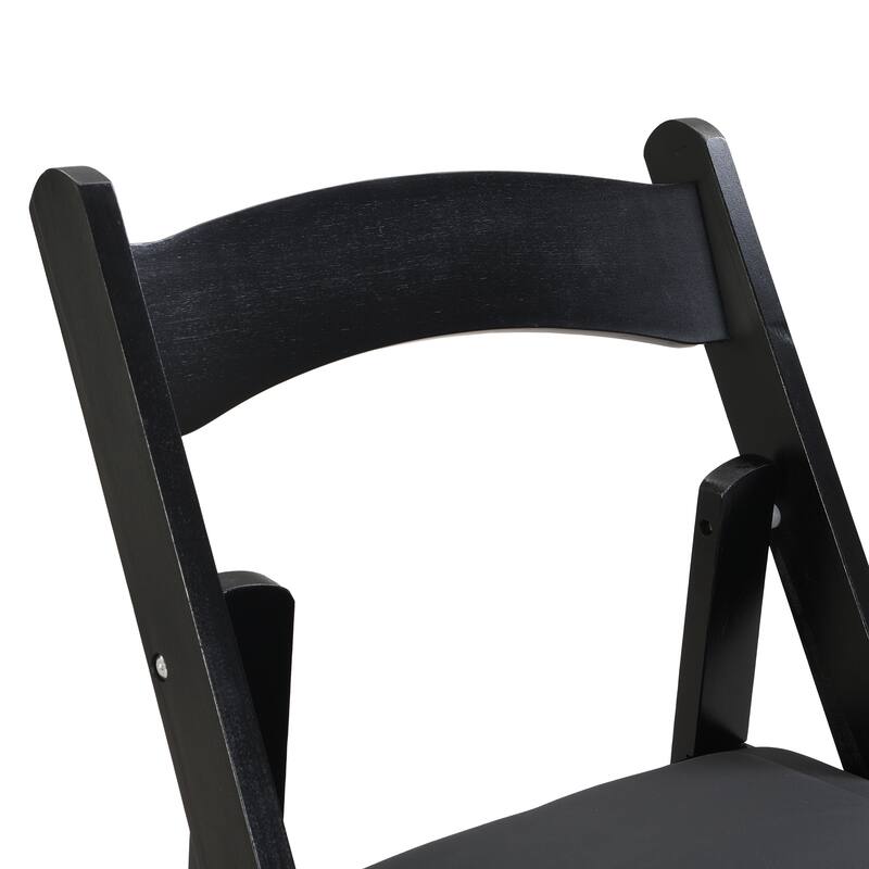 Upholstered Folding Chair, Space Saving,,Easy To Carry, 4PCS,Black cushion/Black shelf,Dining room
