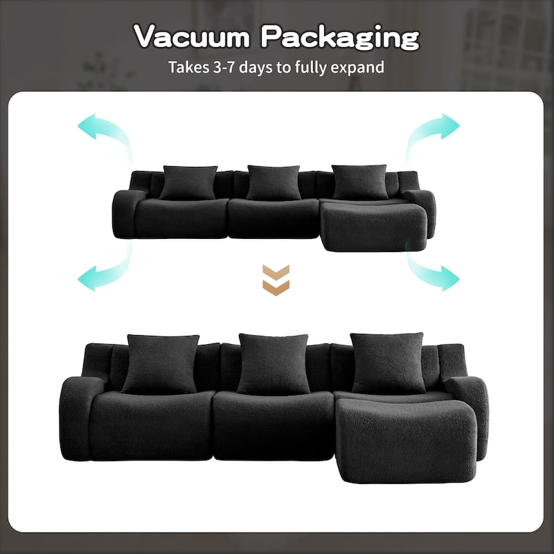 GDF Studio - Fairford 3-Seat Modular Sofa With Curved Armrests & Non-Slip Base