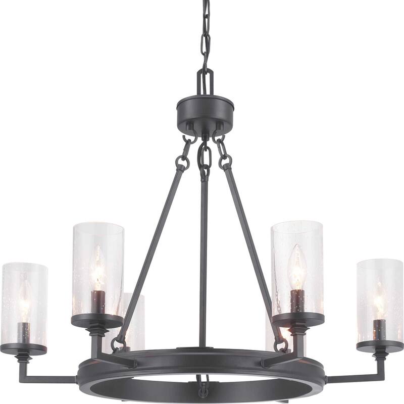 Progress Lighting Gresham 6 Light 28" Wide Taper Candle Chandelier - Graphite