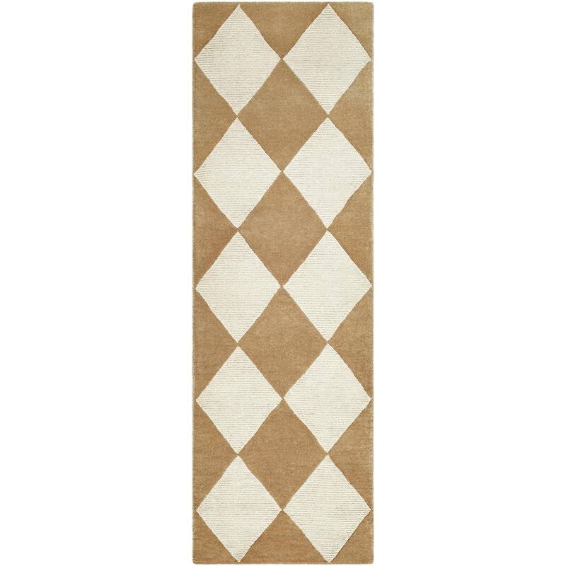 Livabliss x Vivir Isaac Modern Area Rug - 2'6" x 8' - Cream/Dark Brown