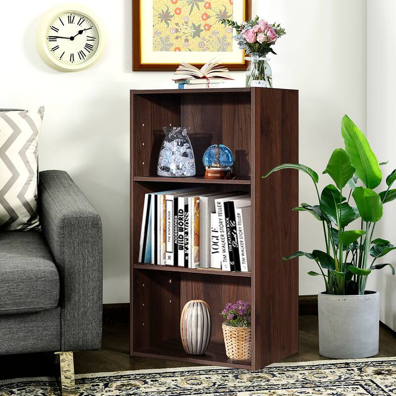 Gymax 3 Open Shelf Bookcase Modern Multi-functional Storage Display - See Details