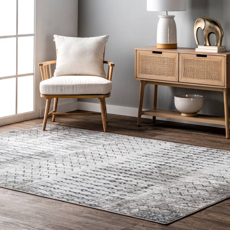Nuloom Isla Modern Motif Area Rug - 4'3" x 6' - Blue - Rectangle