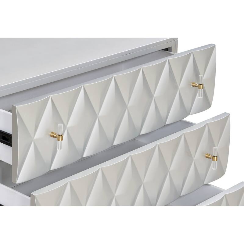 Metallic Silver and Champagne Finish Console Cabinet