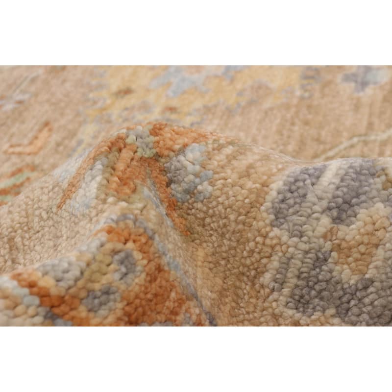 ECARPETGALLERY Hand-knotted Modern Oushak Light Brown Wool Rug - 8' 2" x 10' 7"