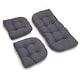 preview thumbnail 5 of 20, Twill 3-piece Indoor Settee Cushion Set Grey
