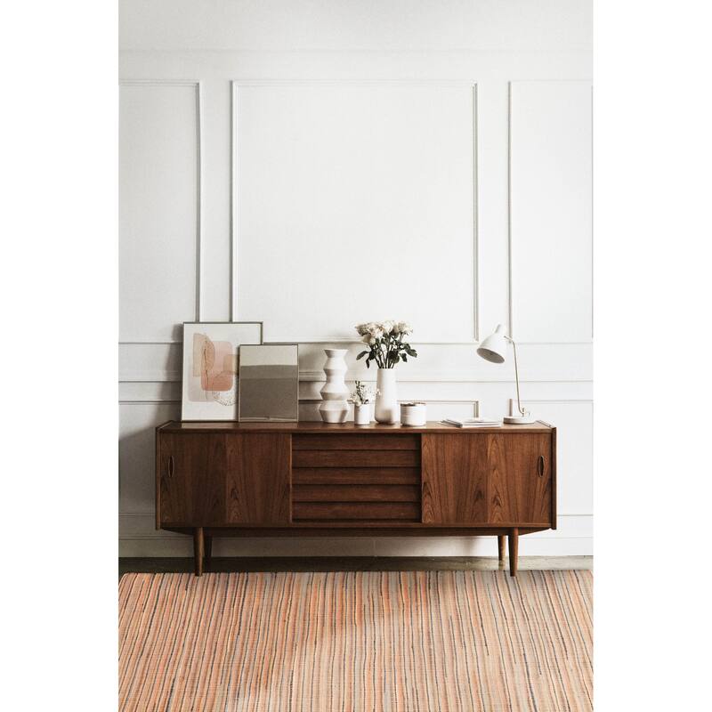 ECARPETGALLERY Flat-Weave Palas Denizli Tan Jute Kilim - 5'3 x 7'5