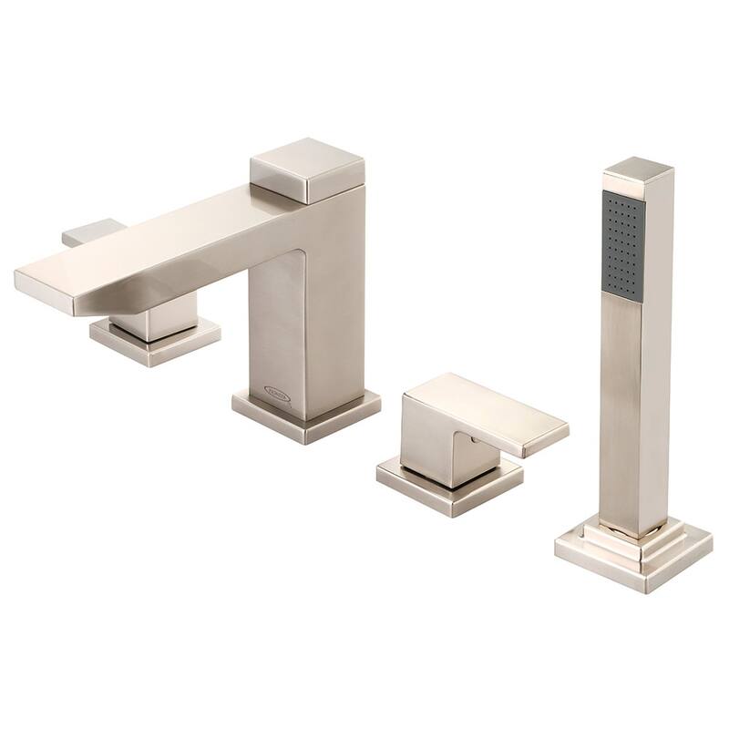 Pioneer Faucets Mod Deck Mounted 6-5/8" Reach Roman Tub Filler with - Brushed Nickel