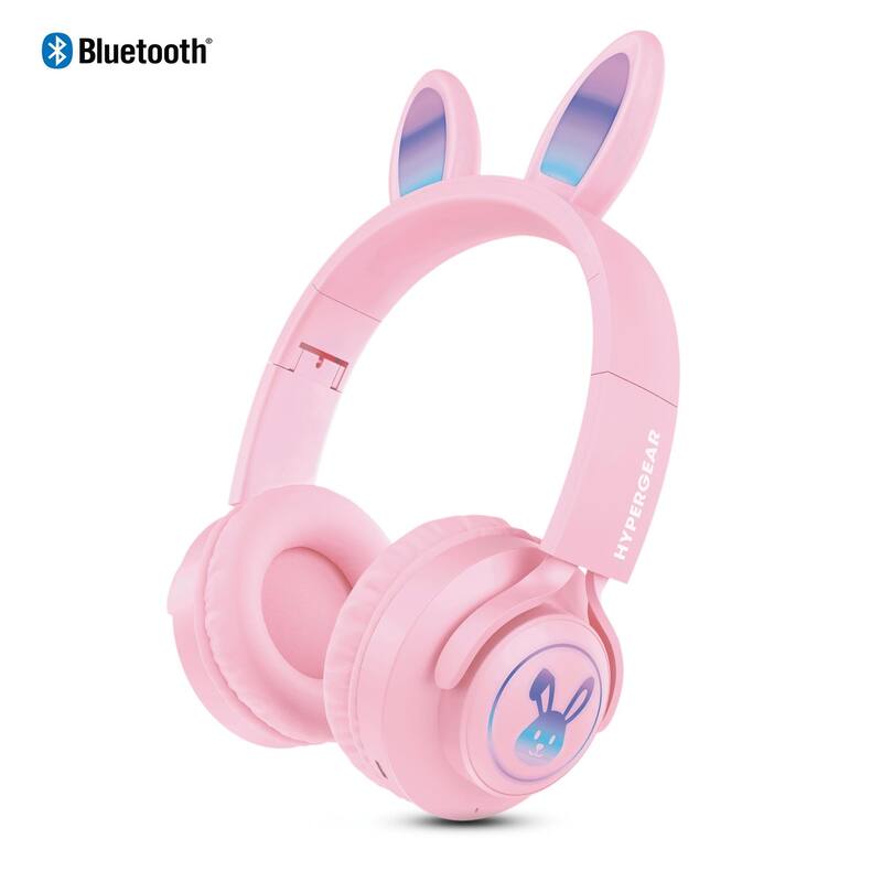 HyperGear Bunny Tracks Wireless Light-Up Headphones - Pink