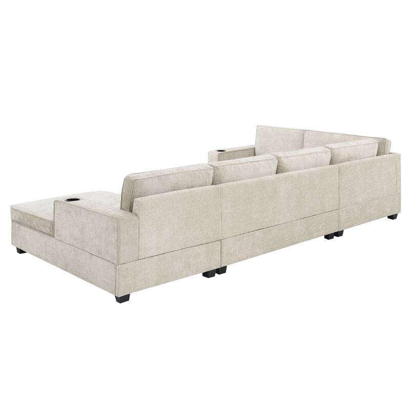 Merax 119*67" U Shaped Chenille Sectional Sofa
