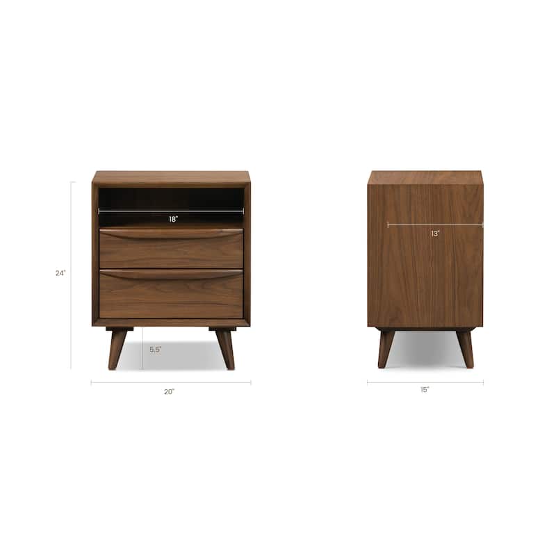 Poly & Bark Cura Nightstand in American Black Walnut