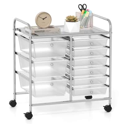 9 Drawer Rolling Storage Cart Mobile Drawer Carts Utility Cart
