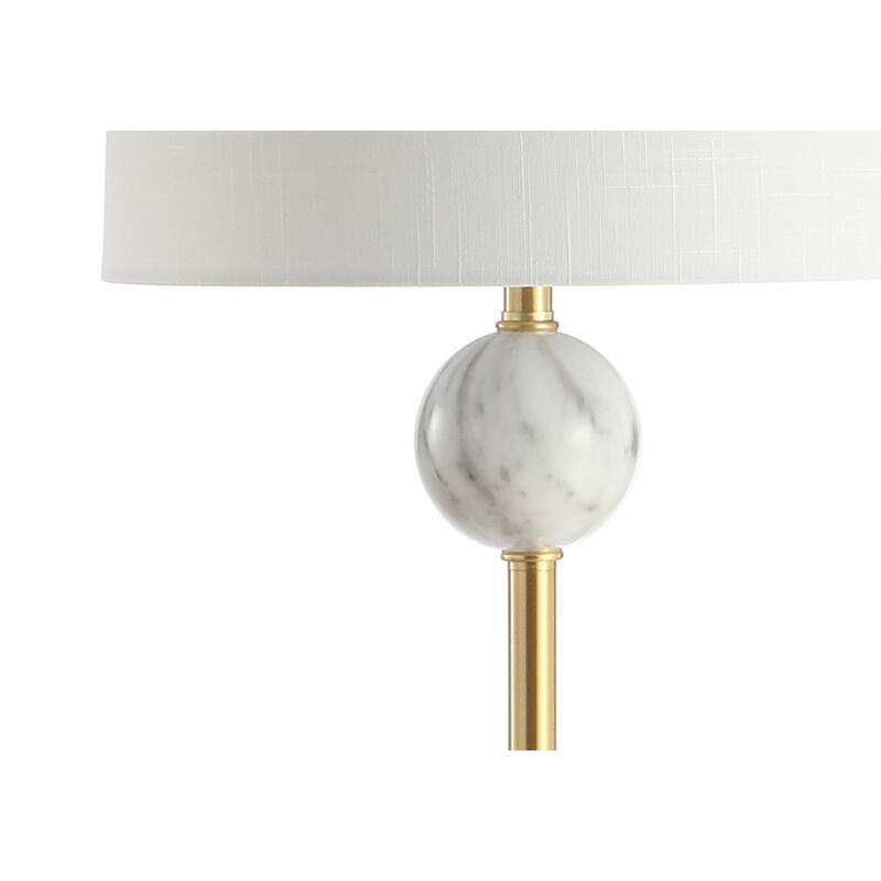 Axel 60" Modern Metal/Resin LED Floor Lamp, Brass Gold/White by JONATHAN Y