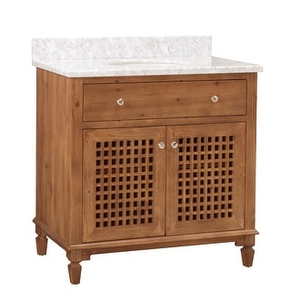 Sunjoy Natural 36 in. Modern Coastal Style Single Sink Bathroom Vanity ...