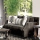 preview thumbnail 4 of 6, Zack Contemporary Chenille Nailhead Loveseat by Furniture of America Dark Brown