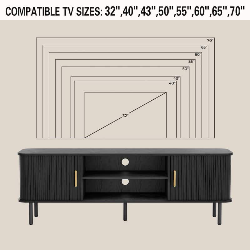 Tambour TV Stand Media Console for TVs Up to 55"