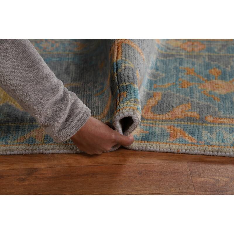 Oushak Indian Area Rug Handmade Transitional Grey Wool Carpet - 8'0"x 9'11"