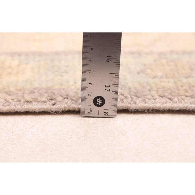 ECARPETGALLERY Hand-knotted Modern Oushak Grey Wool Rug - 8'7 x 11'11