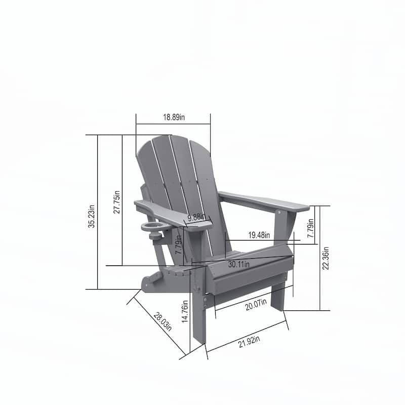Adirondack Chair with Side Table,Blue(includes 2 Chairs and 1 Table)
