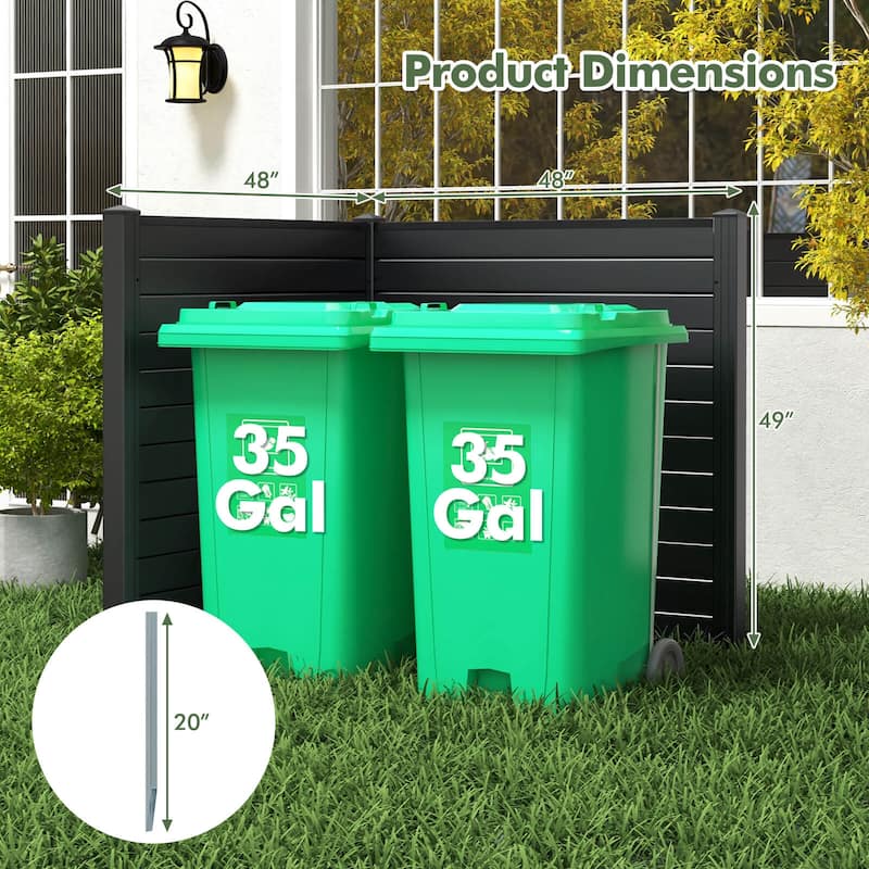 Costway Outdoor 48"L x 48"H PVC Privacy Fence Panels with Metal Ground - See Details