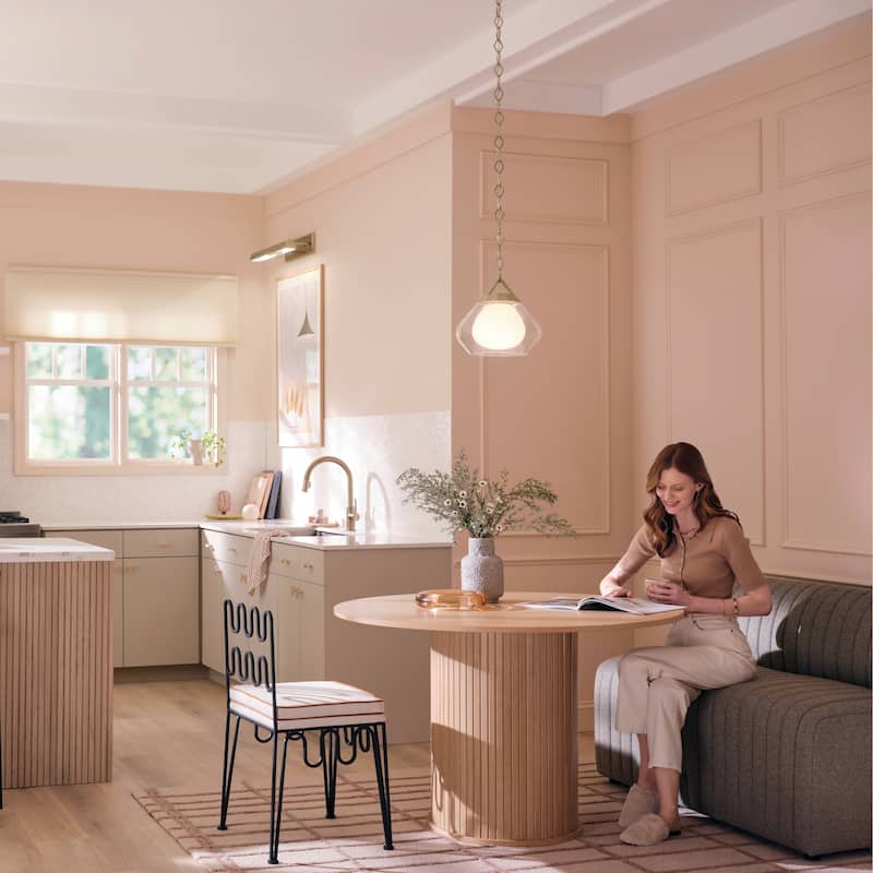 Kichler Lighting Nella 16 Inch 1 Light Pendant with Clear Outer Glass with Opal Interior Glass in Champagne Bronze - 12