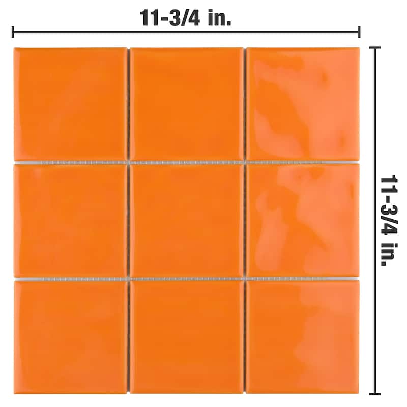 Merola Tile Twist Square Orange Sunset 11-3/4" x 11-3/4" Ceramic Wall Tile
