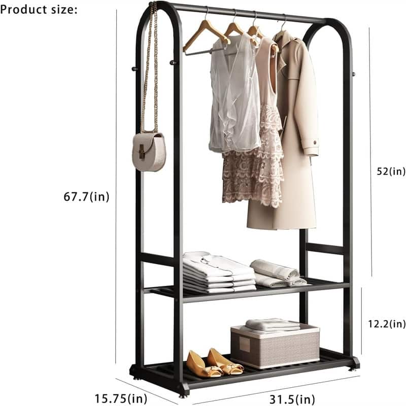 heavy duty clothes rack black clothing racks - 15.8"D x 31.5"W x 67.7"H