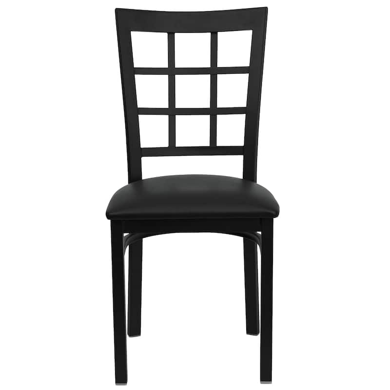 Window Back Metal Restaurant Chair - 16.75"W x 20"D x 36.5"H - 16.75"W x 20"D x 36.5"H