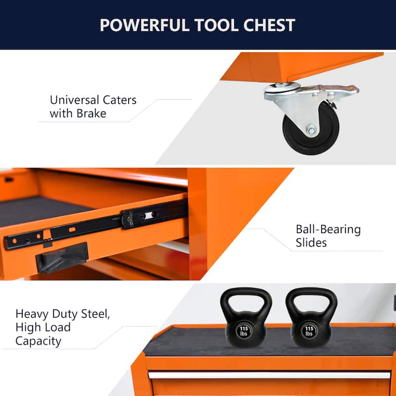 Rolling Garage Workshop Tool Organizer 4 Drawer Chest Storage Cabinet With Wheels Locking System