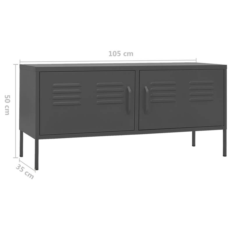 vidaXL TV Stand TV Unit Sideboard Home TV Console Media Unit Cupboard Steel - 41.3"x13.8"x19.7"