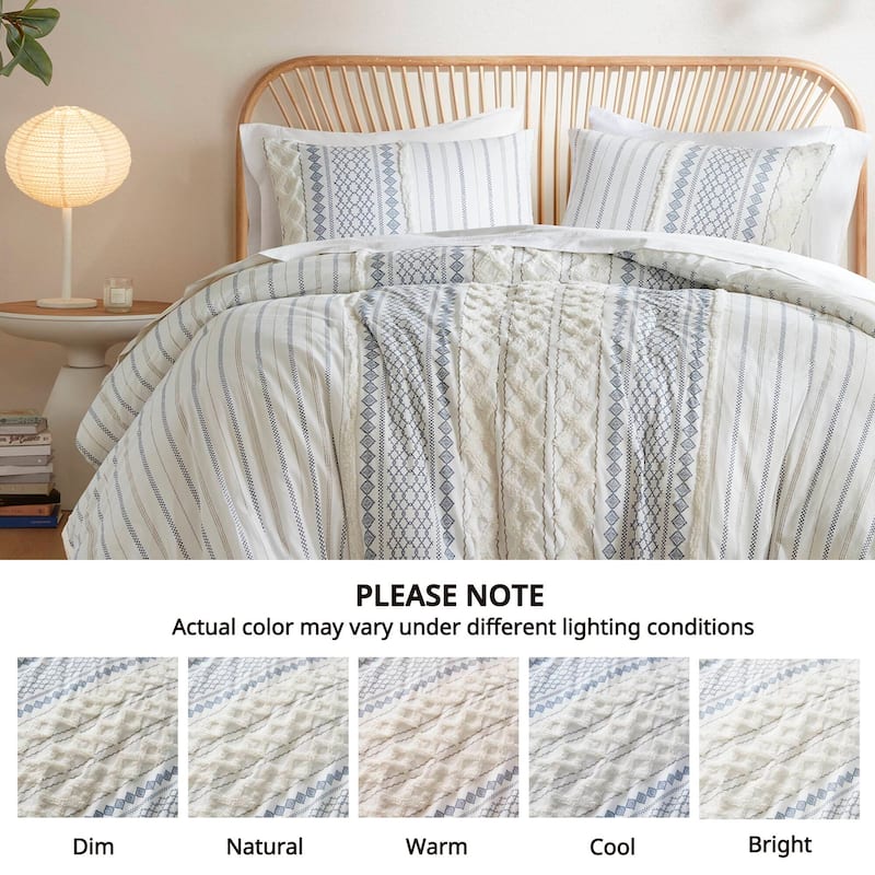INK+IVY Imani Cotton Printed Comforter Set with Chenille