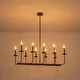 preview thumbnail 11 of 26, Farmhouse 10-Light Candle Iron Kitchen Island Linear Chandelier