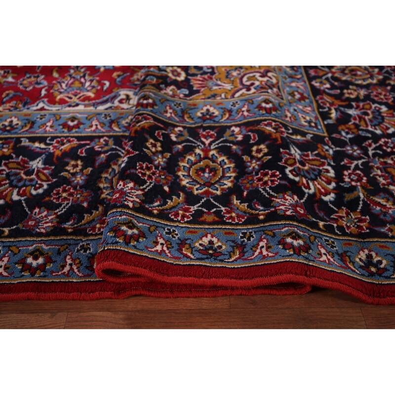 Traditional Red Kashan Turkish Rug Machine Made Home Decor Carpet - 9'8" x 12'6"