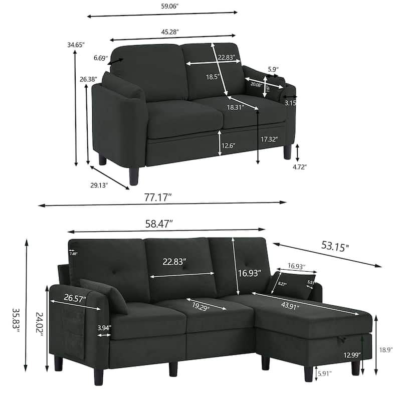 3 Piece Living Room Sets