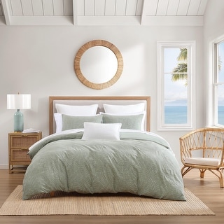 Tommy Bahama Harbor Palm Cotton Green Duvet Cover Set