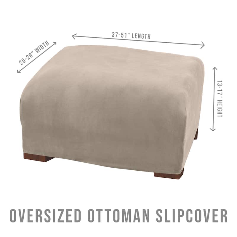 Premium Stretch Velvet-Plush Ottoman Slipcover