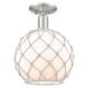 Option Brushed Satin Nickel / White Glass with White Rope