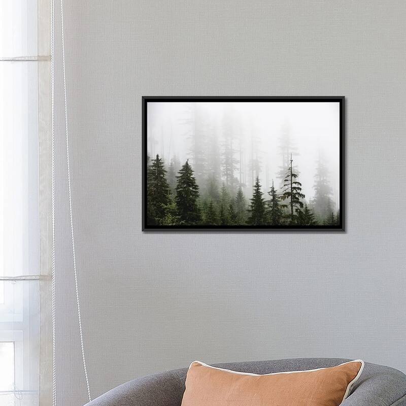 iCanvas "Misty Woods Forest Mountain Trees" by Nature Magick Framed Canvas Print