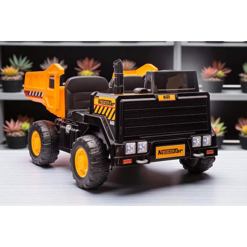 24V Ride-On Dump Truck , Automatic Trailer, Bluetooth, and Music - Electric Construction Vehicle Toy,Halloween gift