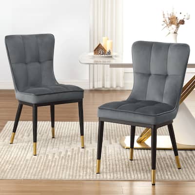 Modern Velvet Upholstered Dining Chairs, Set of 2/4 - 35.8"H x 18.9"W x 23.2"D
