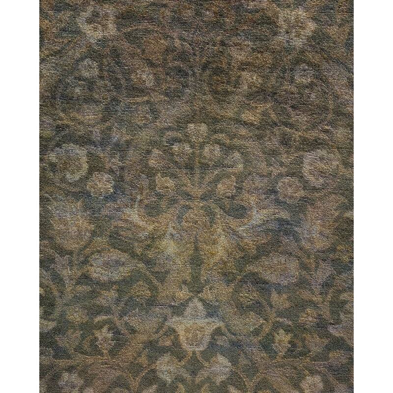 Overton Hand Knotted Wool Vintage Inspired Modern Contemporary Overdyed Gray Runner Rug - 2' 7" x 8' 8"