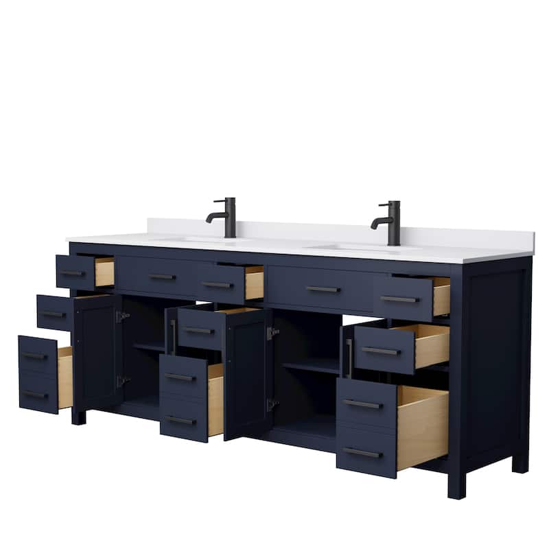 Beckett 84 Inch Double Vanity, Cultured Marble Top