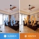 preview thumbnail 157 of 199, 42“/52"/60"/48" Noiseless Walnut Wood Ceiling Fan with Remote Control, Integrated Light Optional
