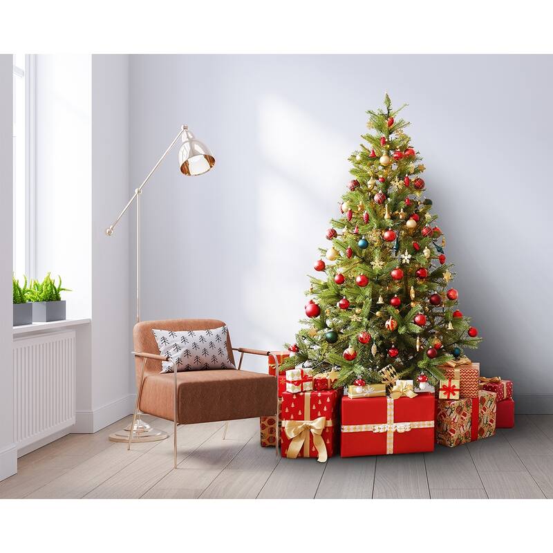 Patterned Trees Winter Soft Spun Polyester Decorative Throw Pillow